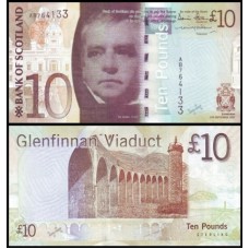 Scotland Escócia P-125a Fe 10 Pounds 2007 Sir Walter Scott