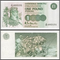 Scotland Escócia P-211d.1 Fe 1 Pound 1987 Rei Roberto I