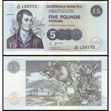 Scotland Escócia P-218d Fe 5 Pounds 2002 Robert Burns