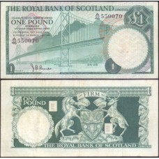 Scotland Escócia P-334a Mbc/S 1 Pound 1970 Royal Bank