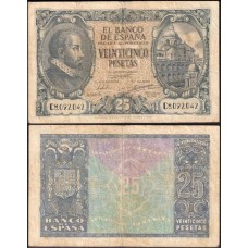 Spain Espanha P-116a Mbc 25 Pesetas 1940