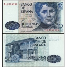 Spain Espanha P-157a.3 Fe 500 Pesetas 1979 Rosália de Castro