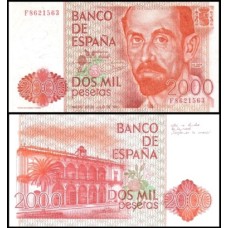 Spain Espanha P-159a.2 Fe 2.000 Pesetas 1980 Juan Ramón Jiménez