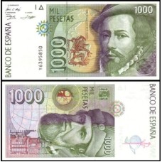 Spain Espanha P-163a.2.1 Fe 1.000 Pesetas 1992 Hernán Cortés