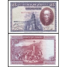 Spain Espanha P-74b Fe 25 Pesetas 1928 Calderón de la Barca