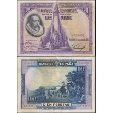 Spain Espanha P-76a.1 Sob 100 Pesetas 1928 Miguel de Cervantes