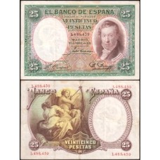 Spain Espanha P-81a Mbc 25 Pesetas 1931 Vicente López