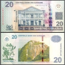 Suriname P-164d Fe 20 Dollars 2020