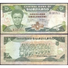 Swaziland Suazilândia P-14a Mbc 5 Emalangeni ND (1987)
