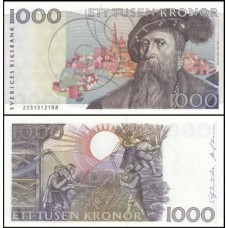 Sweden Suécia P-60a.4 Fe 1.000 Kronor 1992 Rei Gustavo I