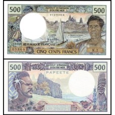 Tahiti P-25b.2 S/Fe 500 Francs ND (1979)