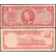 Trinidad & Tobago P-26a Mbc 1 Dollar L.1964 Rainha ♛ Trinidad & Tobago P-26a Mbc 1 Dollar L.1964 Rainha ♛