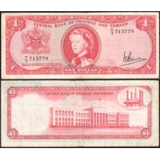 Trinidad & Tobago P-26c Mbc 1 Dollar L.1964 Rainha ♛