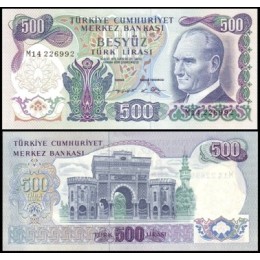 Turkey Turquia P-190d Fe 500 Lira 1974 Kemal Atatürk 