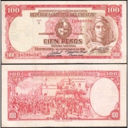 Uruguay Uruguai P-39c.1 Sob 100 Pesos 1939
