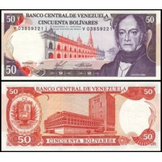 Venezuela P-65b Fe 50 Bolívares 1988 Andrés Bello