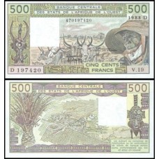 W A S Mali P-405Da S/Fe 500 Francs 1988