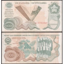 Yugoslavia Iugoslávia P-100a Mbc 2.000.000 Dinara 1989