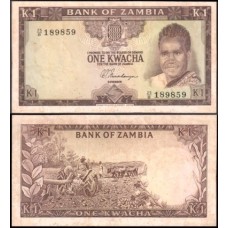 Zâmbia P-10b Mbc/S 1 Kwacha ND (1969) Kenneth Kaunda Zâmbia P-10b Mbc/S 1 Kwacha ND (1969) Kenneth Kaunda