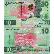Zâmbia P-62a Fe 10 Kwacha 2024