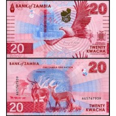 Zâmbia P-63a Fe 20 Kwacha 2024